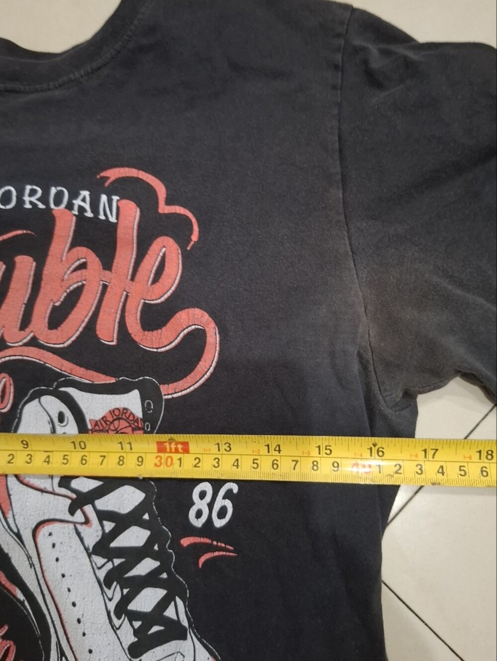 Jordan Women's Black Tee with White & Pink Sneaker Graphic - Picture 7 of 7
